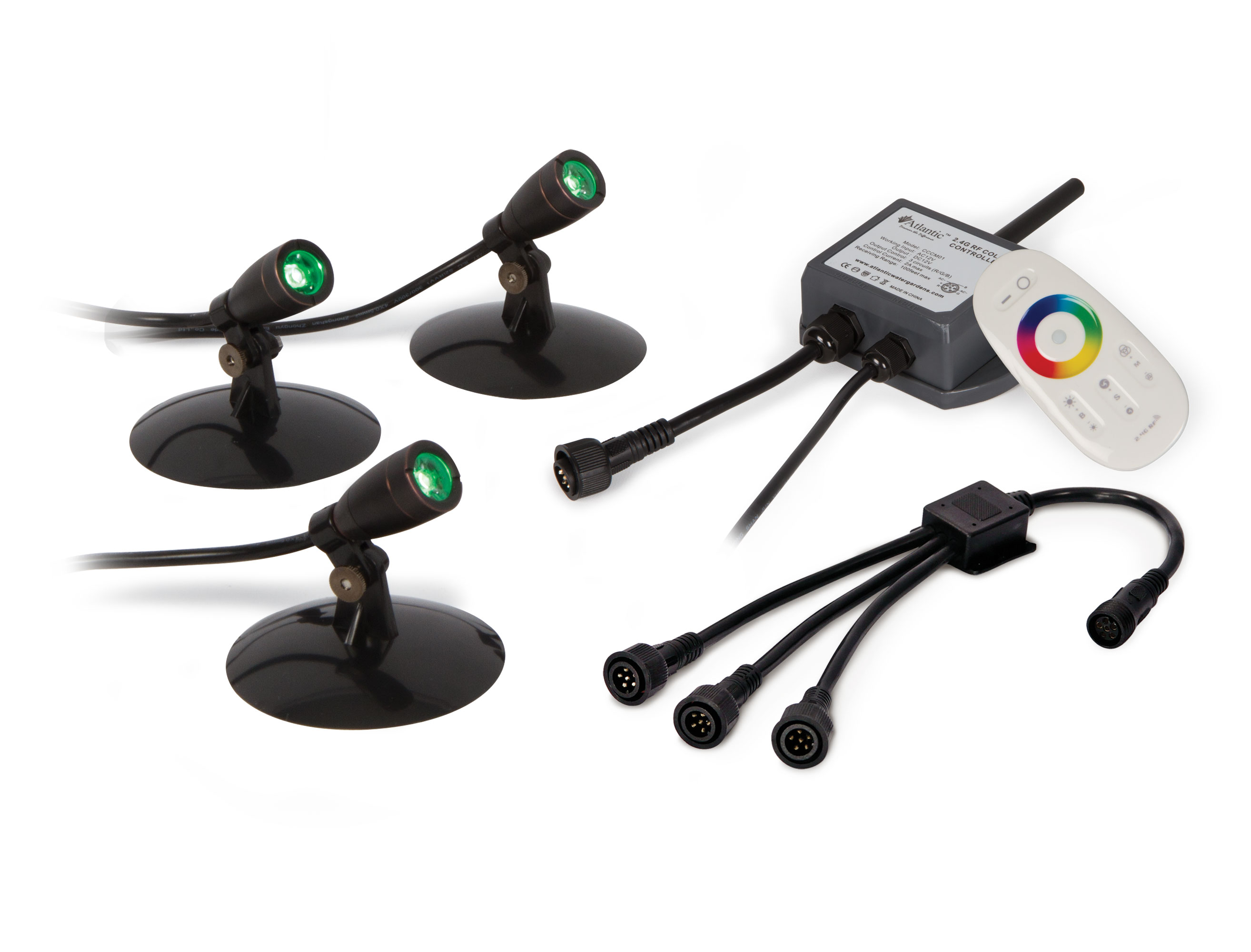 Atlantic 3 Pack Color Changing Spotlights w/ Transformer & Remote Control