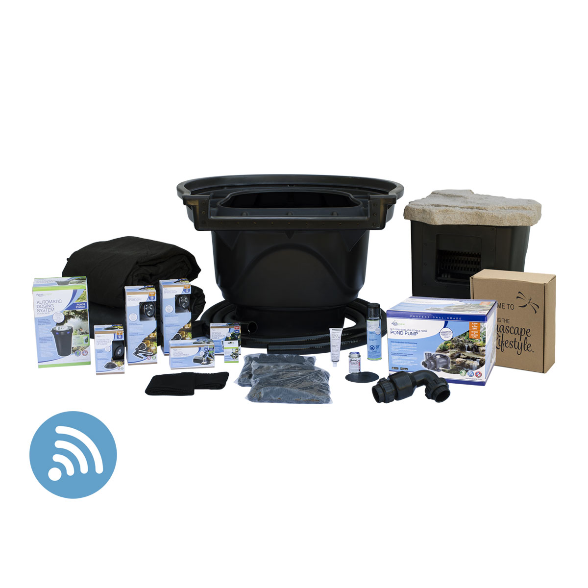 (image for) Aquascape Large Pond Kit 21' x 26' with SLD Solids-Handling Pond Pump