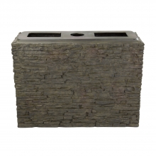 Large Straight Stacked Slate Wall Base