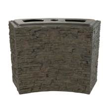 Large Curved Stacked Slate Wall Base