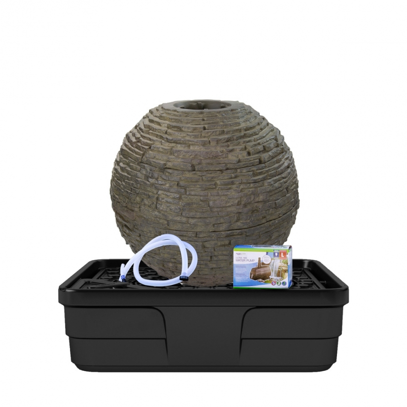 (image for) Medium Stacked Slate Sphere Landscape Fountain Kit