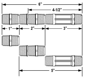 3/4in. x 6in. Four-In-One Cutoff Polyethylene Nipple